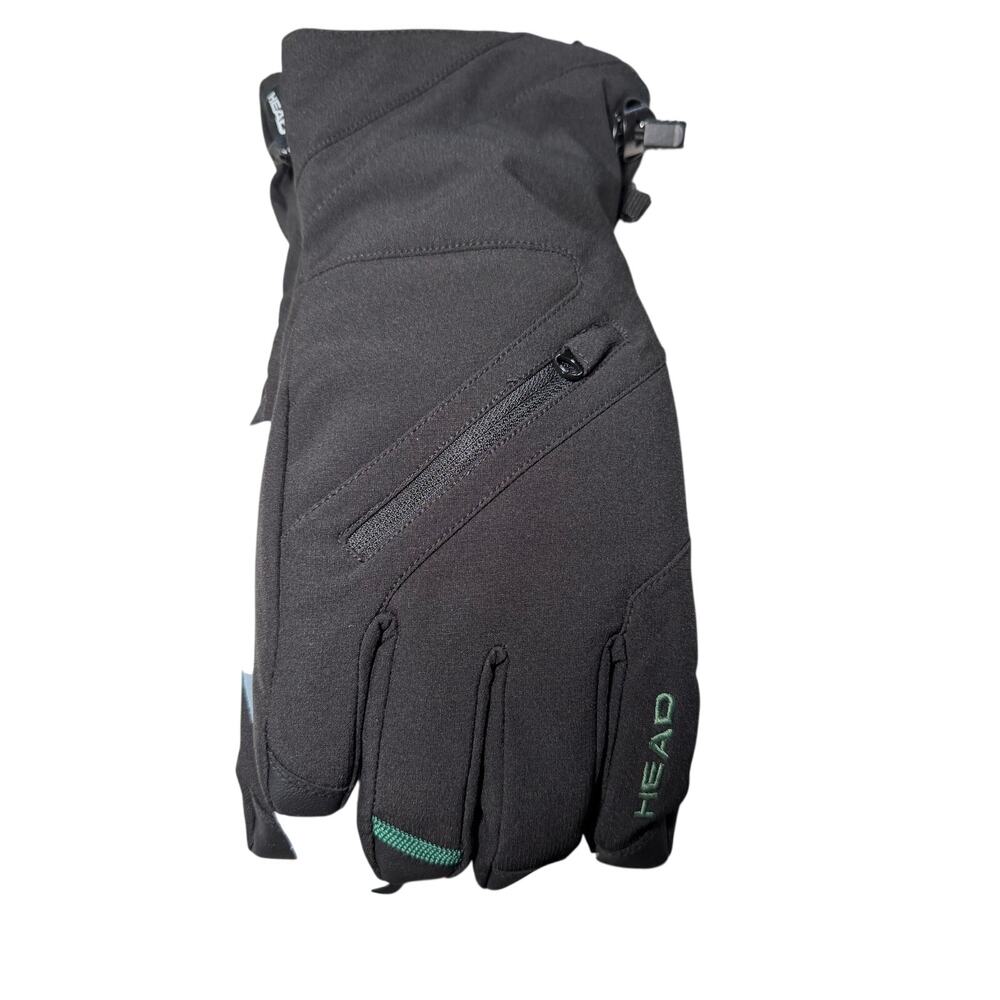 Head Unisex DuPont Sorona Insulated Black Ski Glove With Pocket Size Lg